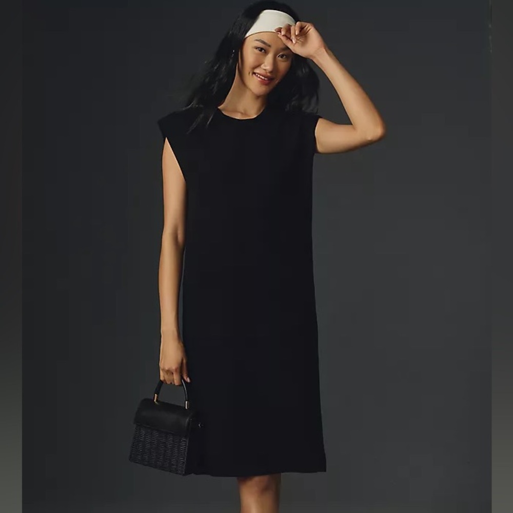 NWT Maeve Anthropologie Muscle Column Midi Dress Women’s XXS Black Sweater